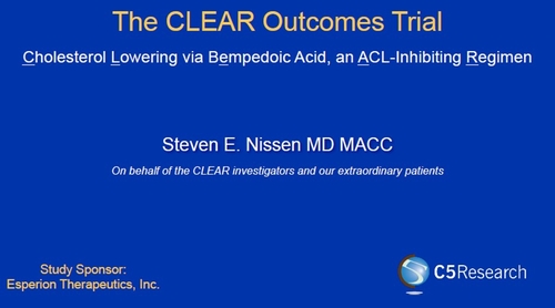 Acide Bempédoic étude CLEAR #ACC2023
