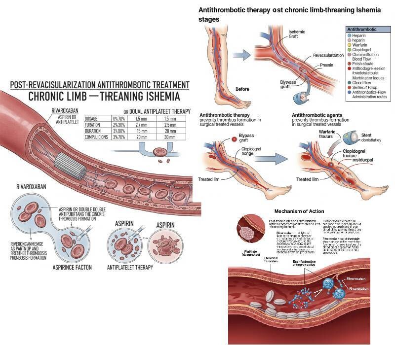 Traitement antithrombotique/ischémie chronique des MI/post revascularisation