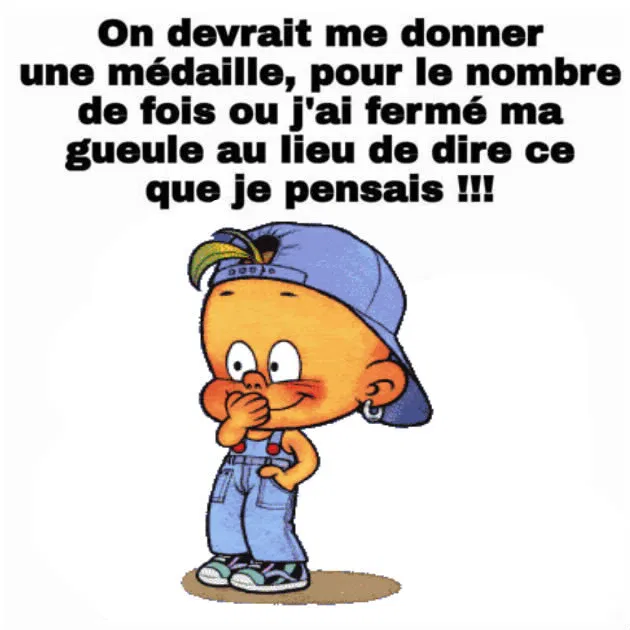 bebe medaille fermer gueule humour drole